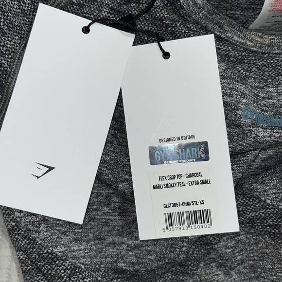 Gymshark Flex long sleeve crop top in charcoal/teal - Picture 11 of 11